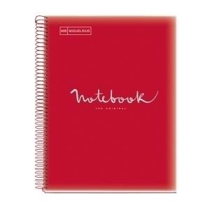 BLOC MIQUELRIUS NOTEBOOK 5 MICR. PP A4 120H 90G CUADRIC. 5X5 ROJO /MR46072