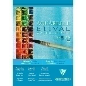 BLOC DIBUJO CLAIREFONTAINE ETIVAL ACUARELA A5 200G 10H /96301C