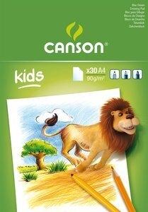 BLOC DE DIBUJO CANSON KIDS ENCOLADO GRANO FINO A4 30h 90g