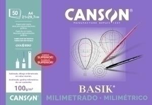 BLOC DIBUJO GUARRO-CANSON BASIK MILIMETRADO A4 100G 50H /C200402861