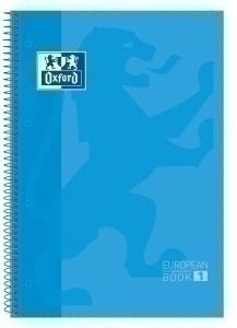 BLOC OXFORD SCHOOL EU.BOOK 1 micro.tapa EXTRA A4+  80h CUADRIC.5x5 90g AZUL TURQUESA