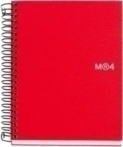 BLOC MIQUELRIUS NOTEBOOK 4 MICR. PP A7 100H 70G CUADRIC. 5X5 ROJO /MR2554