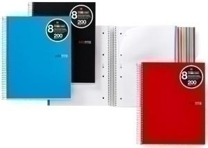 BLOC MIQUELRIUS NOTEBOOK 8 MICR. PP A4 200H 70G CUADRIC. 5X5 ROJO /MR42002