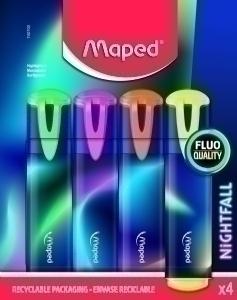 MARCADOR FLUOR MAPED NIGHTFALL P/4 /740700