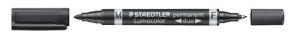 MARCADOR PERMTE. STAEDTLER 348 LUMOCOLOR DUO CONICO NEGRO /348-9