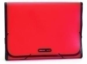 CLASIFICADOR ACORDEON DATABANK PP OPACO A4 12 DPTOS.RIBETE y GOMAS ROJO