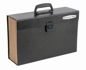 CLASIFICADOR ACORDEON FELLOWES BANKERS BOX PP 368x260mm 19 DPTOS.MALETIN con ASA LOMO 130mm NEGRO