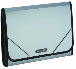 CLASIFICADOR ACORDEON DATABANK PP OPACO A4 12 DPTOS.RIBETE y GOMAS PLATA