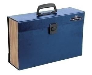 CLASIFICADOR ACORDEON FELLOWES BANKERS BOX PP 368x260mm 19 DPTOS.MALETIN con ASA LOMO 130mm AZUL