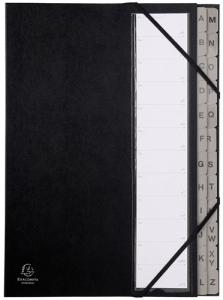 CLASIFICADOR lomo FUELLE EXACOMPTA PP A4 24 SEPARAD. (A-Z) GOMAS NEGRO