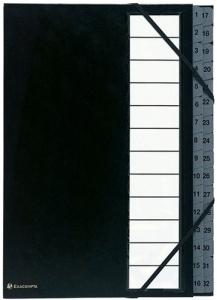 CLASIFICADOR lomo FUELLE EXACOMPTA ORDONATOR CARTON A4 32 SEPARAD. (1-32) GOMAS NEGRO