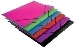 CARPETA de GOMAS y SOLAPAS POLIPROPILENO Fº COLOR SURTIDO 6 COLORES
