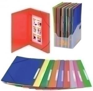 CARPETA de GOMAS y SOLAPAS CARCHIVO PP OPACO Fº  con ETIQUETA ROJO