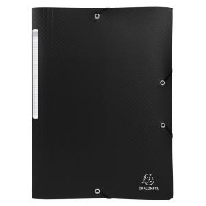 CARPETA de GOMAS y SOLAPAS EXACOMPTA PP OPACO A4 con ETIQUETA NEGRO