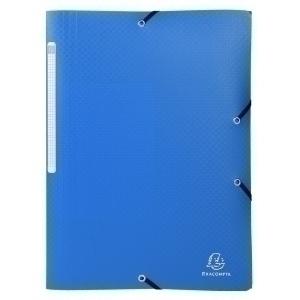 CARPETA de GOMAS y SOLAPAS EXACOMPTA PP OPACO A4 con ETIQUETA AZUL