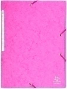 CARPETA de GOMAS y SOLAPAS EXACOMPTA MAXI CARTON A4 con ETIQUETA FUCSIA