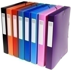 CARPETA de PROYECTOS EXACOMPTA EXABOX PP LISO OPACO A4 GOMAS  4 cm SURTIDO (8 col.)