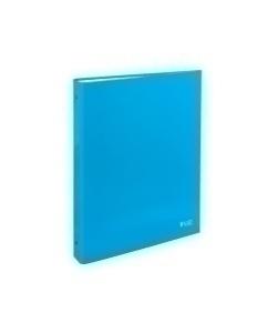 CARPETA de ANILLAS CARCHIVO LUZ CARTON PLASTIFICADO BRILLO Fº-XL 4 an. 40mm AZUL