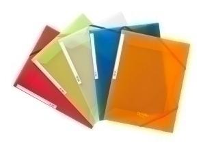 CARPETA de GOMAS y SOLAPAS PARDO STUDIO STYLE PP TRASLUCIDO Fº AZUL