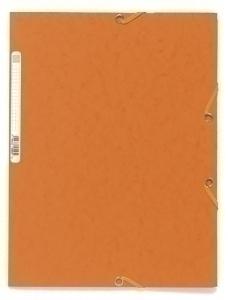 CARPETA de GOMAS y SOLAPAS EXACOMPTA AUTENTICA CARTULINA LUSTRADA A4 con ETIQUETA NARANJA