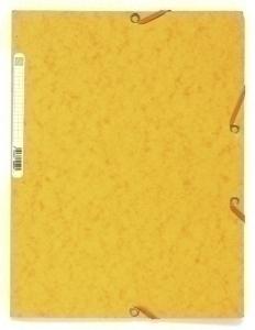 CARPETA de GOMAS y SOLAPAS EXACOMPTA AUTENTICA CARTULINA LUSTRADA A4 con ETIQUETA AMARILLO