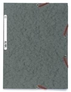 CARPETA de GOMAS y SOLAPAS EXACOMPTA AUTENTICA CARTULINA LUSTRADA A4 con ETIQUETA GRIS