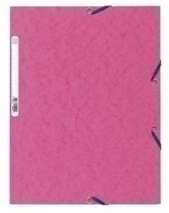 CARPETA de GOMAS y SOLAPAS EXACOMPTA AUTENTICA CARTULINA LUSTRADA A4 con ETIQUETA ROSA