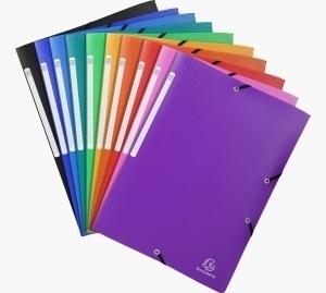 CARPETA de GOMAS y SOLAPAS EXACOMPTA PP OPACO A4 con ETIQUETA SURTIDO