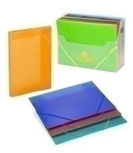 CARPETA de GOMAS y SOLAPAS CARCHIVO PP TRANS. Fº FLUOR SURTIDO (6 col.)