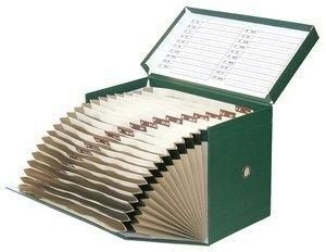 CAJA de TRANSFERENCIAS ELBA GELTEX Fº con FUELLE 21 cm VERDE 16 DPTOS.(4292102)