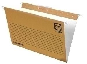 CARPETA COLGANTE GIO cart.CRISTAL visor SUPERIOR V BICOLOR 240g A4 PAQUETE de 25 (41200/K10020)