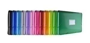 CLASIFICADOR ACORDEON OFFICE BOX PP COLORLINE 335x240mm PLUS 12 DPTOS.+1 DPTO.para BLOCK, con RIBETE y GOMAS