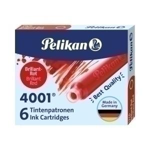 TINTA ESTILOGR. PELIKAN CAJA 6 CARTUCHOS TP/6 ROJO /301192