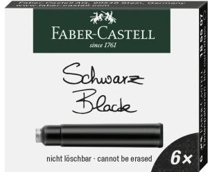 TINTA ESTILOGR. FABER CASTELL CAJA 6 CARTUCHOS NEGRO /185507