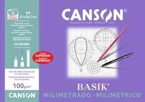 LAMINA GUARRO-CANSON MILIMETRADO BASIK 100g MINI-PACK de 12 A4
