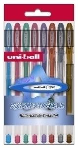 ROLLER GEL UNI-BALL SIGNO NOBLE METAL 0,8 UM-120NM8P ESTU/8 /182634336