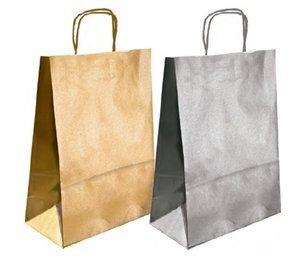 BOLSA de PAPEL ANDINA KRAFT LISO 32x40x14 cm ORO PAQUETE de 50