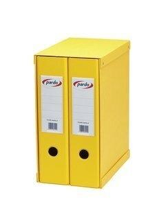 MODULO ARCHIVADORES palanca PARDO FORRADO PVC 2 uds.Fº 2 an.MIXTAS 70mm AMARILLO