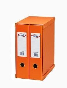 MODULO ARCHIVADORES palanca PARDO FORRADO PVC 2 uds.Fº 2 an.MIXTAS 70mm NARANJA
