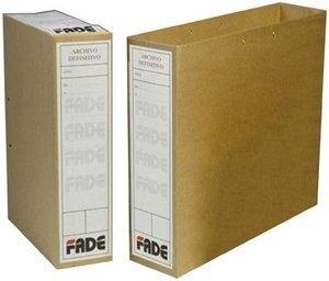 CAJA ARCHIVO DEFINITIVO FADE Fº 80mm KRAFT 250g con CINTAS de CIERRE (BAD001-000-00)