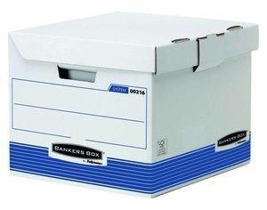 CONTENEDOR de ARCHIVOS FELLOWES BANKERS BOX 370x350x293mm AZUL CON TAPA FIJApara 4 archivadores tamaño  A4