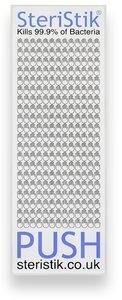 ETIQUETA ANTIMICROBIANA STERISTIK DOOR PUSH 225x75 mm AUTO-ADHESIVA ROLLO de 10
