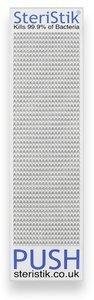 ETIQUETA ANTIMICROBIANA STERISTIK DOOR PUSH 480 x 120 mm AUTO-ADHESIVA ROLLO de 10