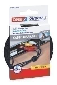 CINTA VELCRO TESA ON&OFF para AGRUPAR CABLES rollo 5x10 NEGRO