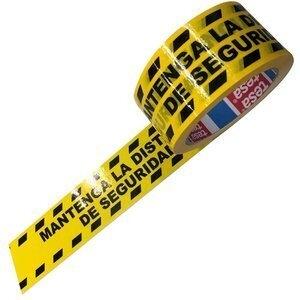ROLLOS SEGURIDAD 33x50 MM. BICOLOR NEGRO/AMARILLO MANTENGA LA DISTANCIA DE SEGURIDAD