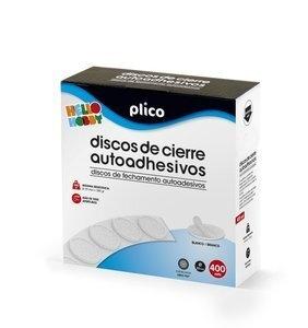 DISCOS CIERRE ADHESIVOS PLICO 20   400 CONJUNTOS MACHO/HEMBRA BLANCO