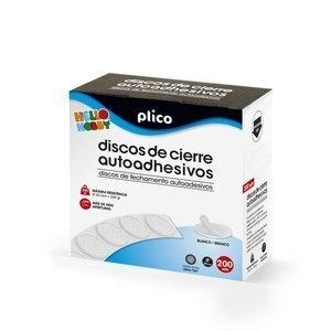DISCOS CIERRE ADHESIVOS PLICO 20   200 CONJUNTOS MACHO/HEMBRA BLANCO