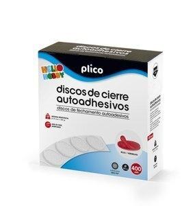 DISCOS CIERRE ADHESIVOS PLICO 20   400 CONJUNTOS MACHO/HEMBRA ROJO