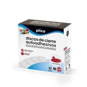 DISCOS CIERRE ADHESIVOS PLICO 20   200 CONJUNTOS MACHO/HEMBRA ROJO