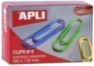 CLIP COLOR APLI Nº2 32 MM PLASTIF. C/100 /11723